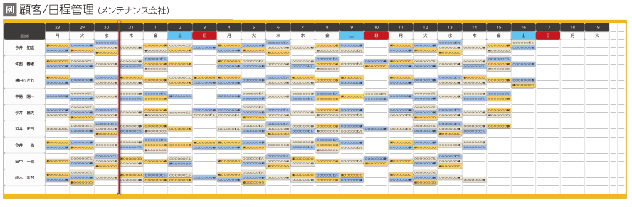 例 顧客/日程管理（メンテナス会社）の画像